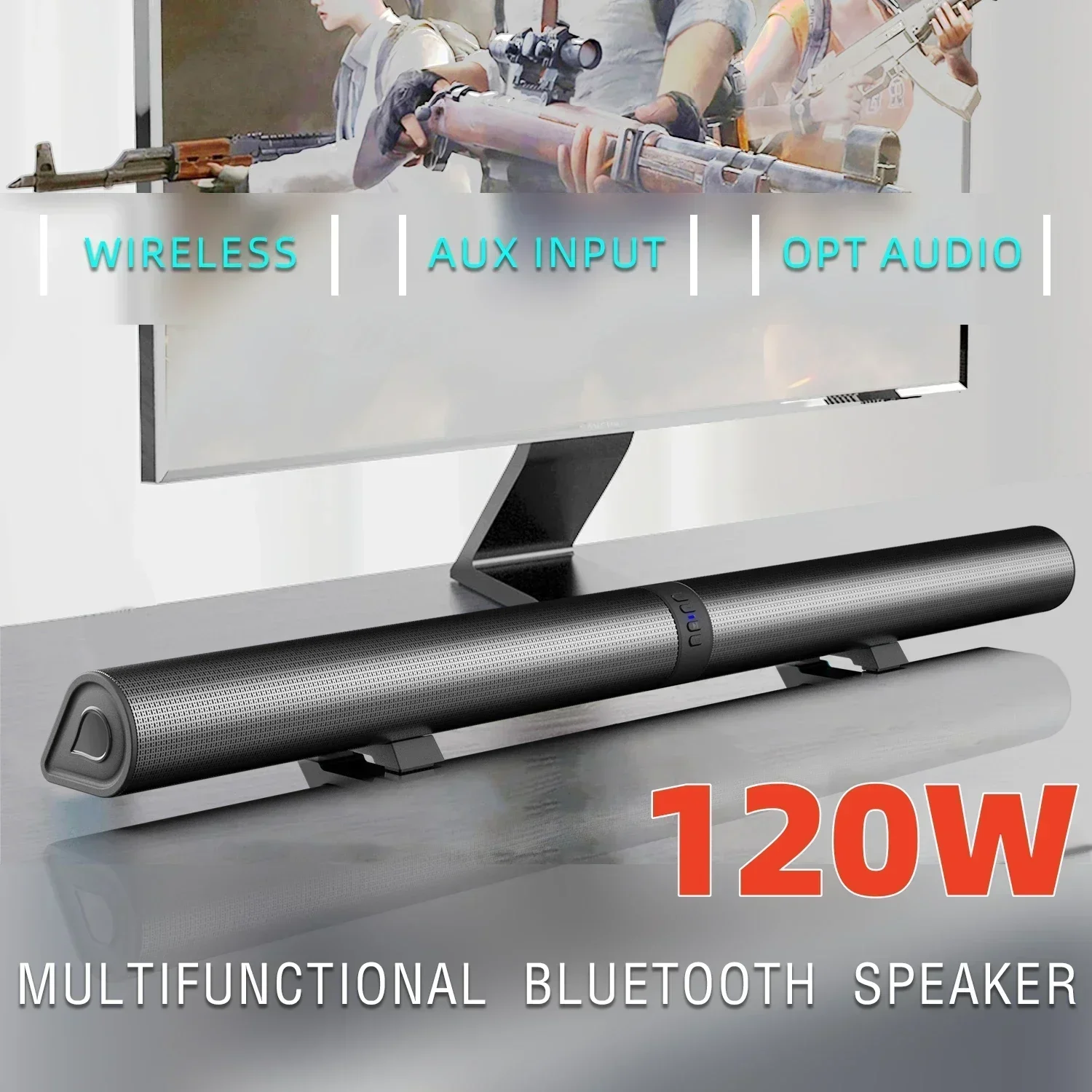 Tv Soundbar Optical Bluetooth 120W - 120W BS-56 TV haut-parleurs Bluetooth connexions