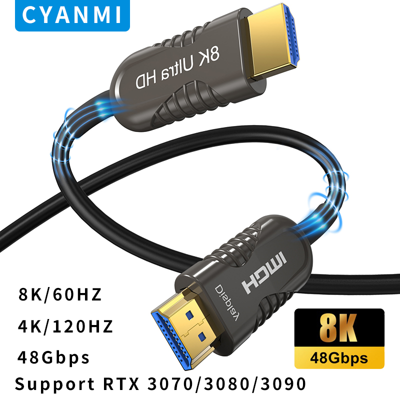 Hdmi 2.1 Cable 8K 60Hz 48Gbps Earc - Câble HDMI 2.1 en fibre optique,