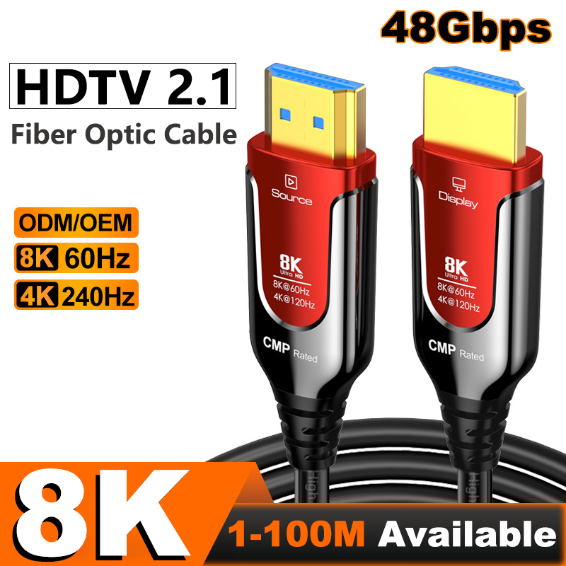 Hdmi 2.1 Cable 8K 60Hz 48Gbps Earc - Câble à fibre optique HDMI 2.1
