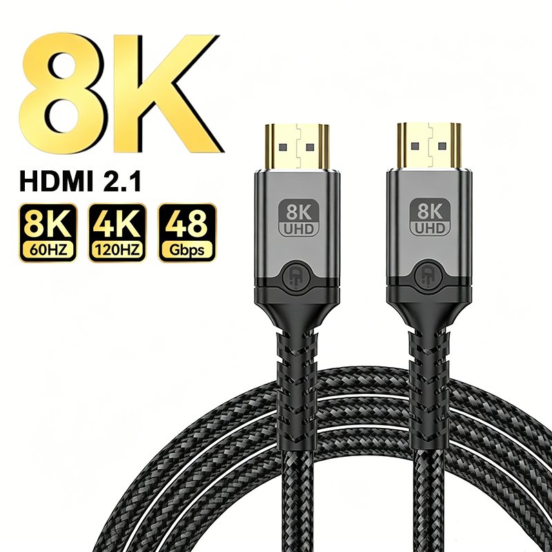 Hdmi 2.1 Cable 8K 60Hz 48Gbps Earc - Câble HDMI 2.1 8K mâle-mâle haute