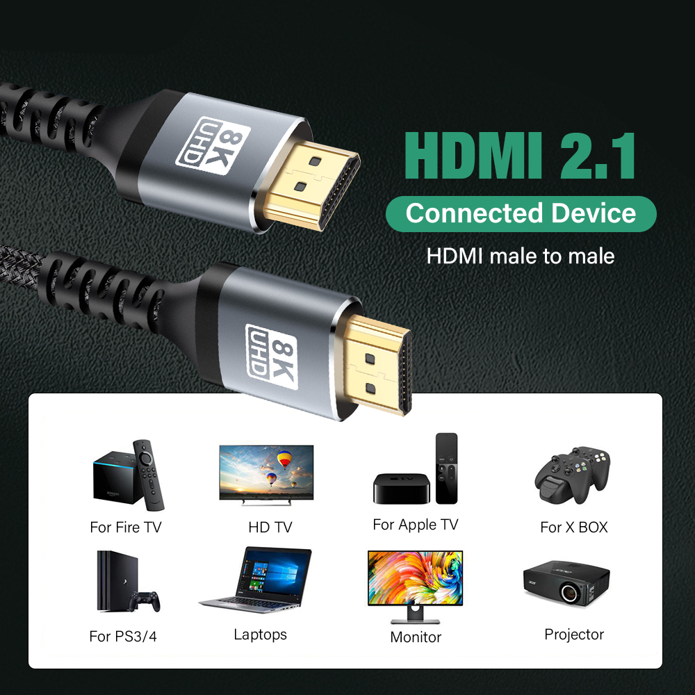 Câble HDMI 2.1 8K 48 Gbps 8K@6 - Hdmi 2.1 Cable 8K 60Hz 48Gbps Earc avis et prix