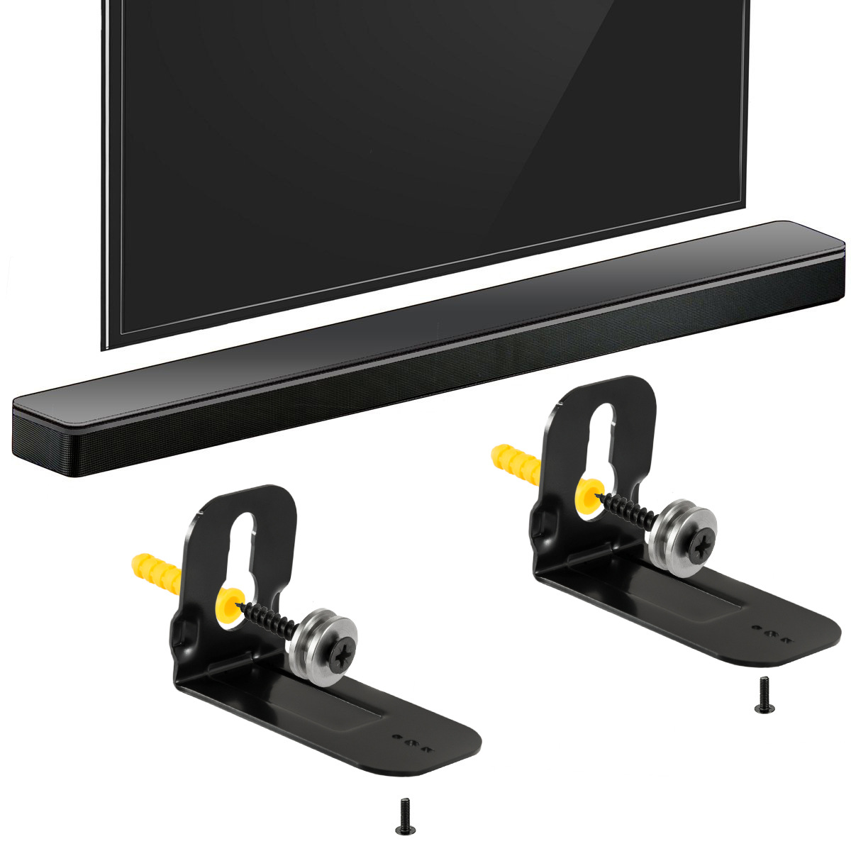 2 supports muraux pour enceint - Soundbar Wall Mount Bracket Universal avis et prix