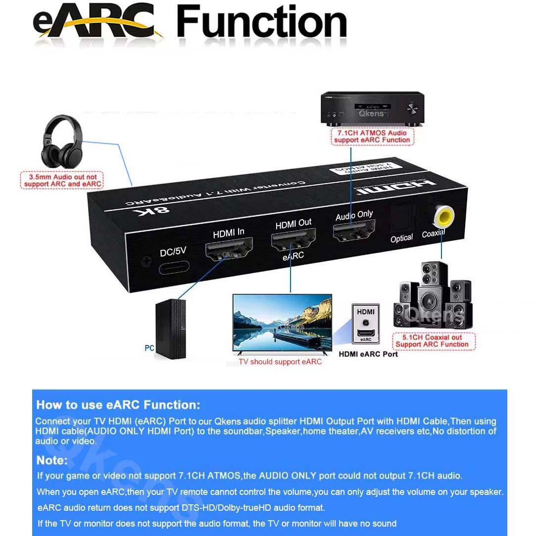 Extracteur Audio HDMI 8K 4K @  - Dolby Atmos Soundbar Hdmi Earc avis et prix
