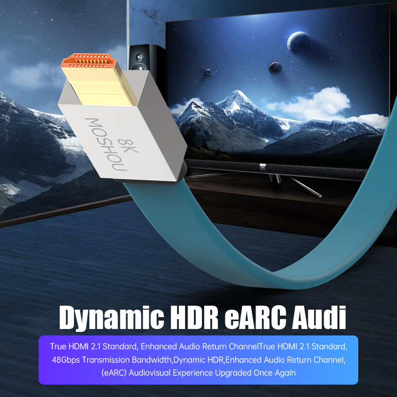 Câble HDMI 2.1 MOSHOU 48 Gbps  - Hdmi 2.1 Cable 8K 60Hz 48Gbps Earc avis et prix