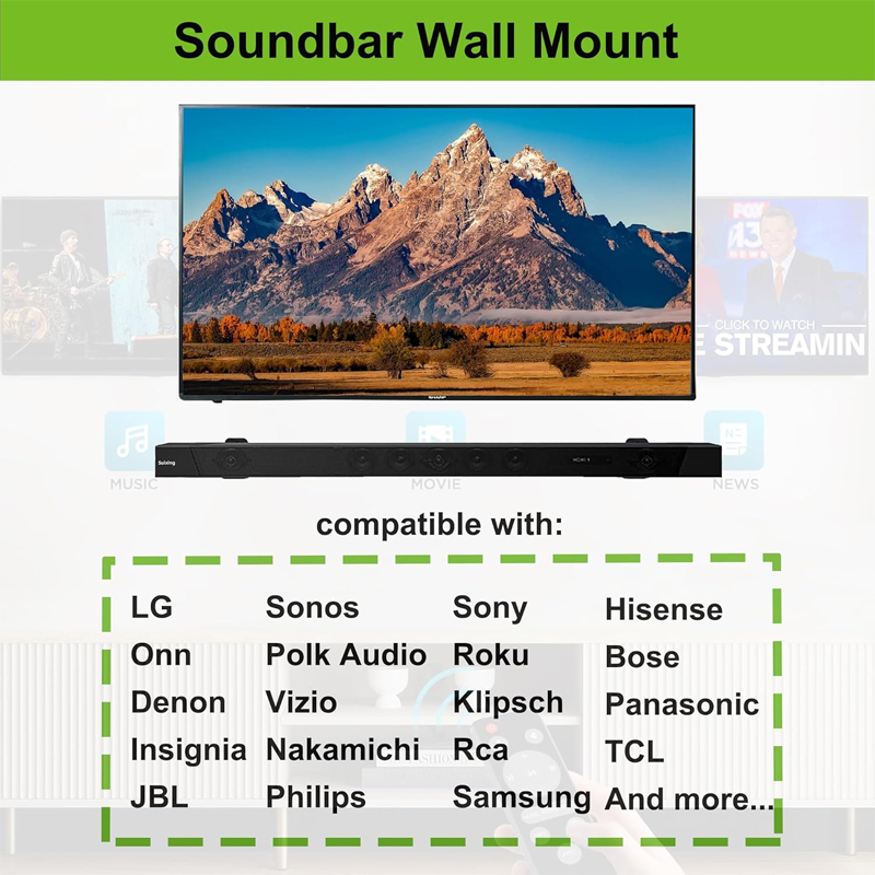 Support mural universel réglab - Soundbar Wall Mount Bracket Universal avis et prix