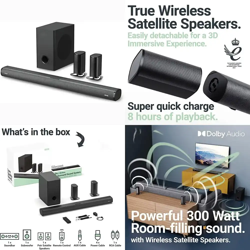 Barre de son sans fil 5.1 cana - Soundbar With Wireless Subwoofer 5.1Ch avis et prix