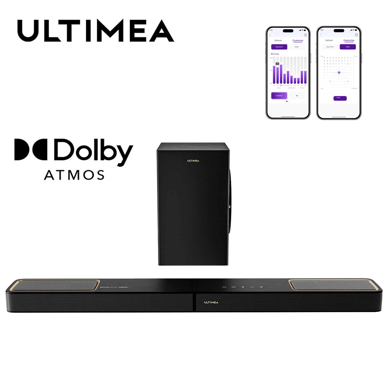 Barre de son ULTIMEA 3.1.2 can - Dolby Atmos Soundbar Hdmi Earc avis et prix